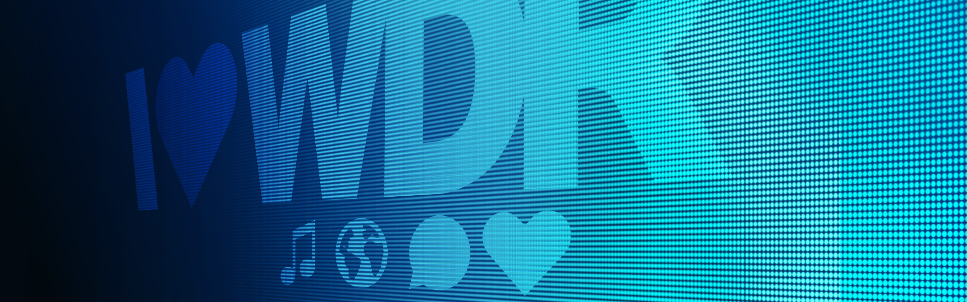 Bannergrafik Stelleanzeige LED-Wand mit WDR-Logo